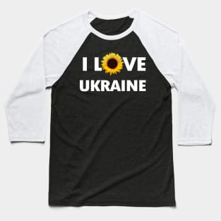 I Love Ukraine Sunflower Baseball T-Shirt